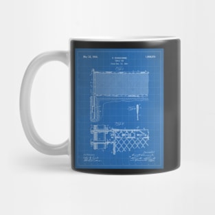 Tennis Net Patent - Tennis Lover Coach Instructor Art - Blueprint Mug